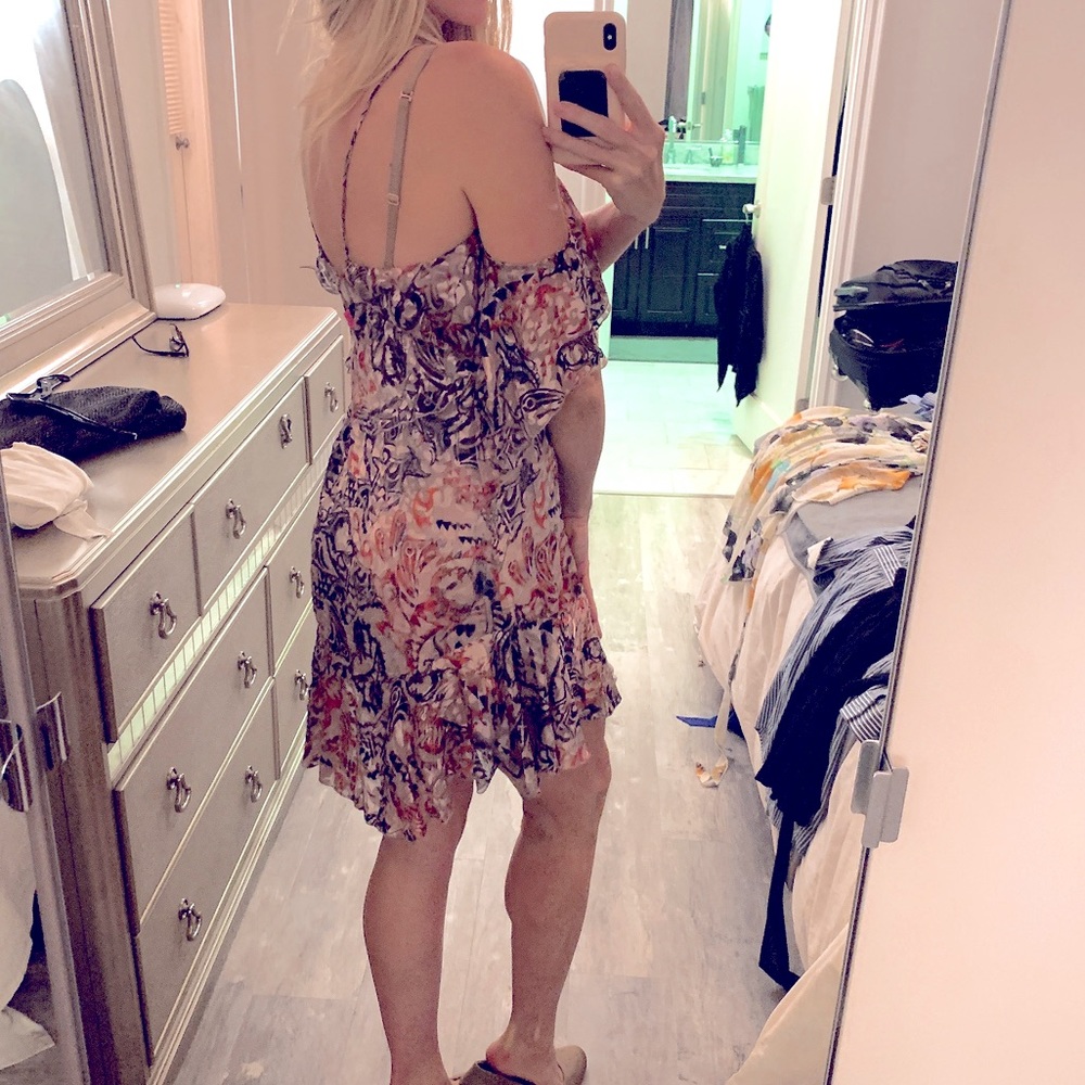 Frilly, shiny, feminine spaghetti strap dress